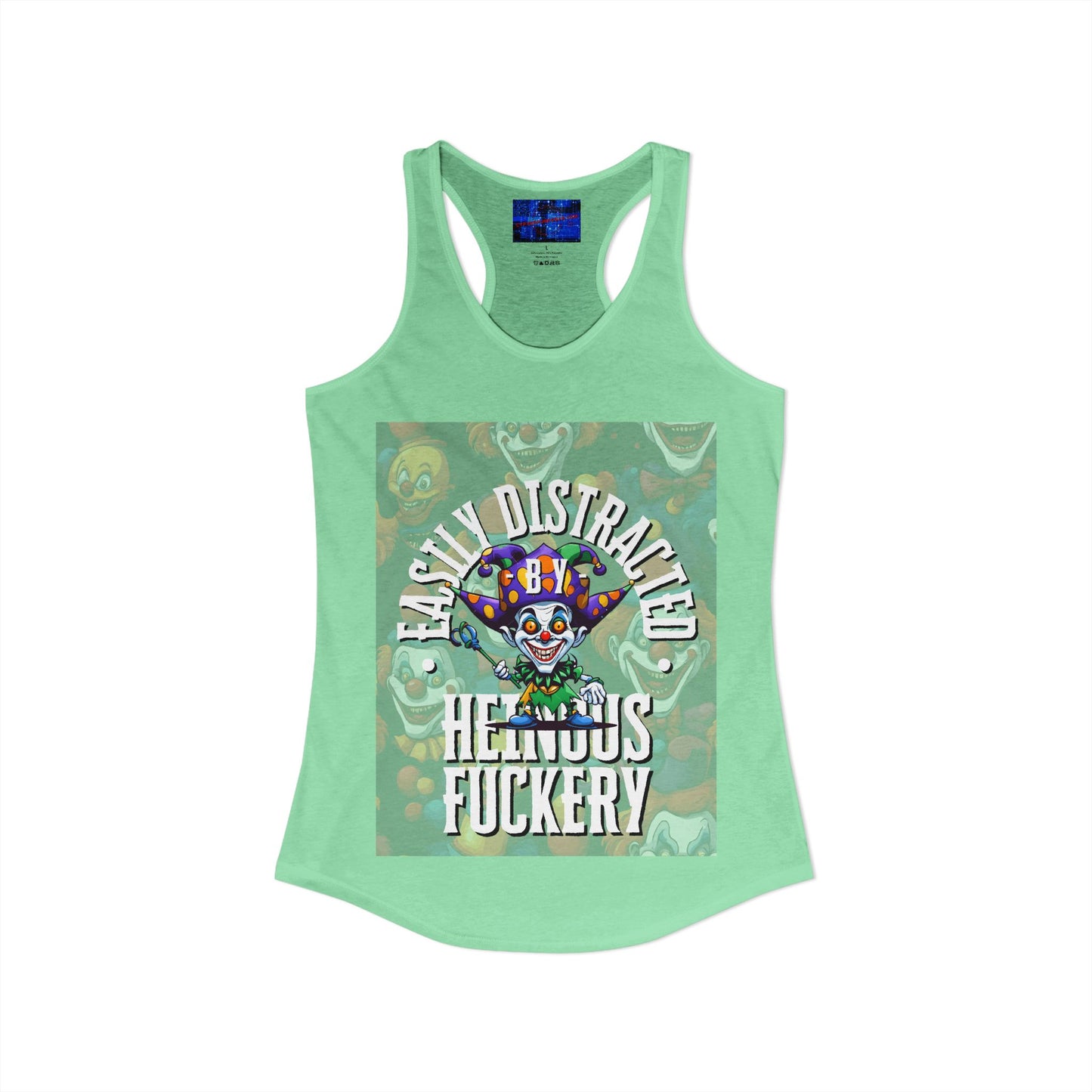 Easily Distracted by Heinous Fuckery Little Jinx Women's Racerback Tank Top by cypherpunkgear.com
