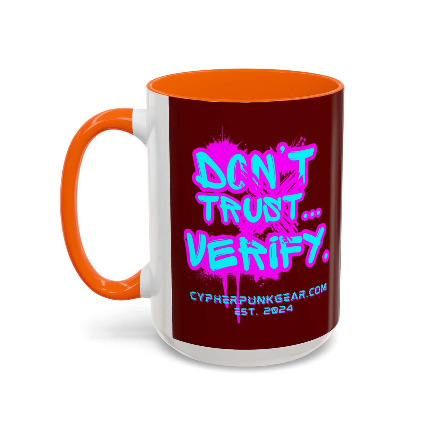 Don't Trust...Verify. Red Accent Mug by cypherpunkgear.com