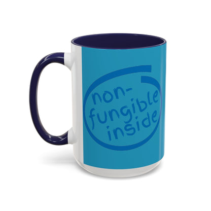 Non-Fungible Inside Turquoise Accent Mug by cypherpunkgear.com