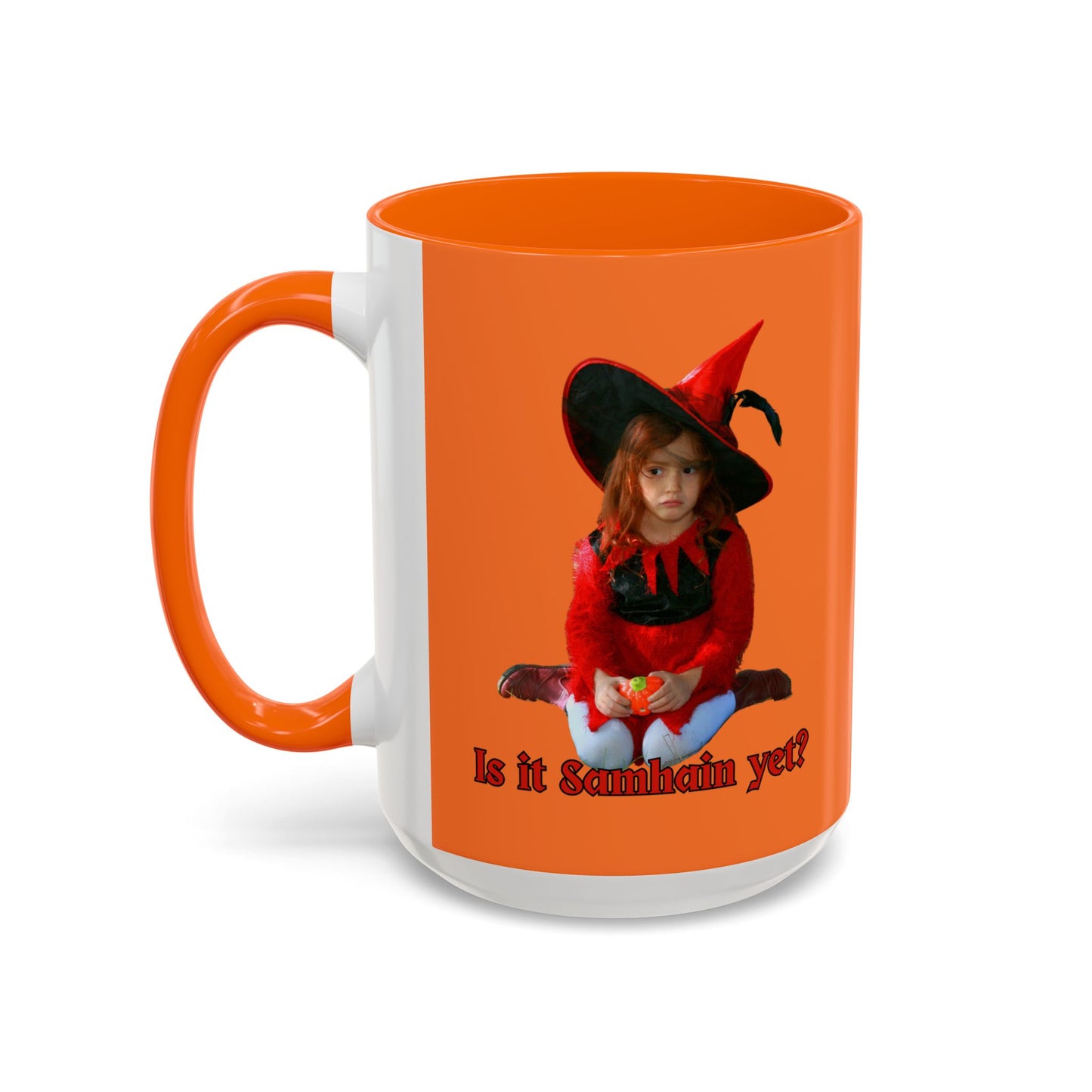 Is it Samhain yet? Orange Accent Mug by CreepyCrafts.boo