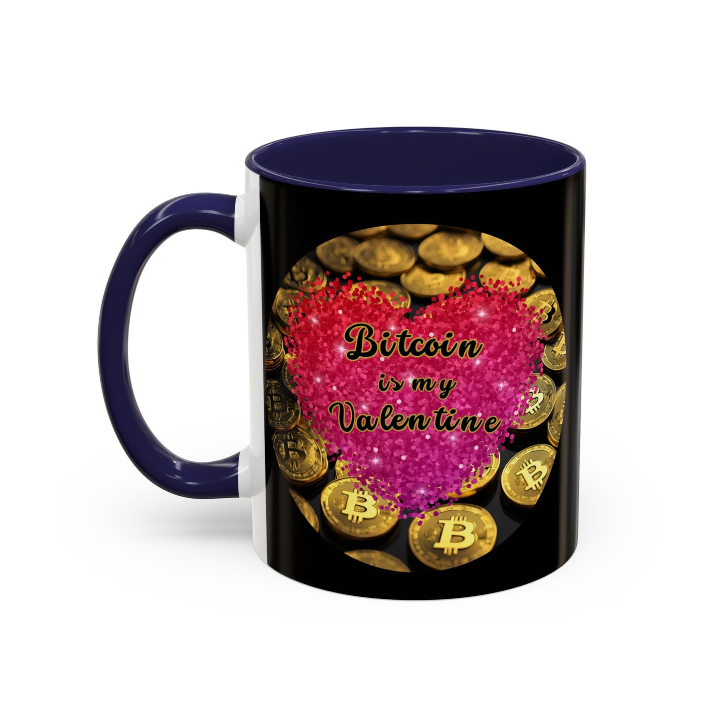 Bitcoin is My Valentine Black Accent Mug by cypherpunkgear.com
