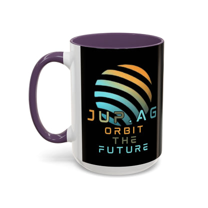 Jupiter (JUP) Orbit the Future Black Accent Mug by cypherpunkgear.com
