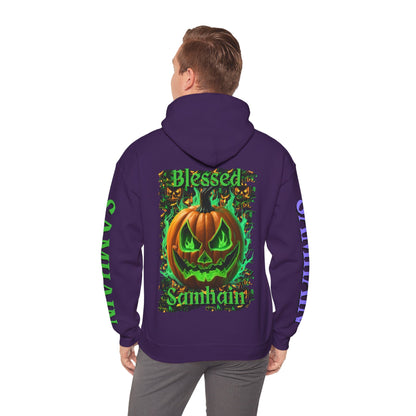 Blessed Samhain Green Jack Hoodie Unisex Hooded Sweatshirt by CreepyCrafts.boo
