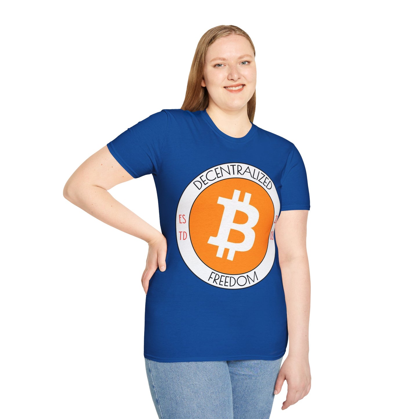 Bitcoin Decentralized Freedom DKcolors Unisex T-Shirt by cypherpunkgear.com