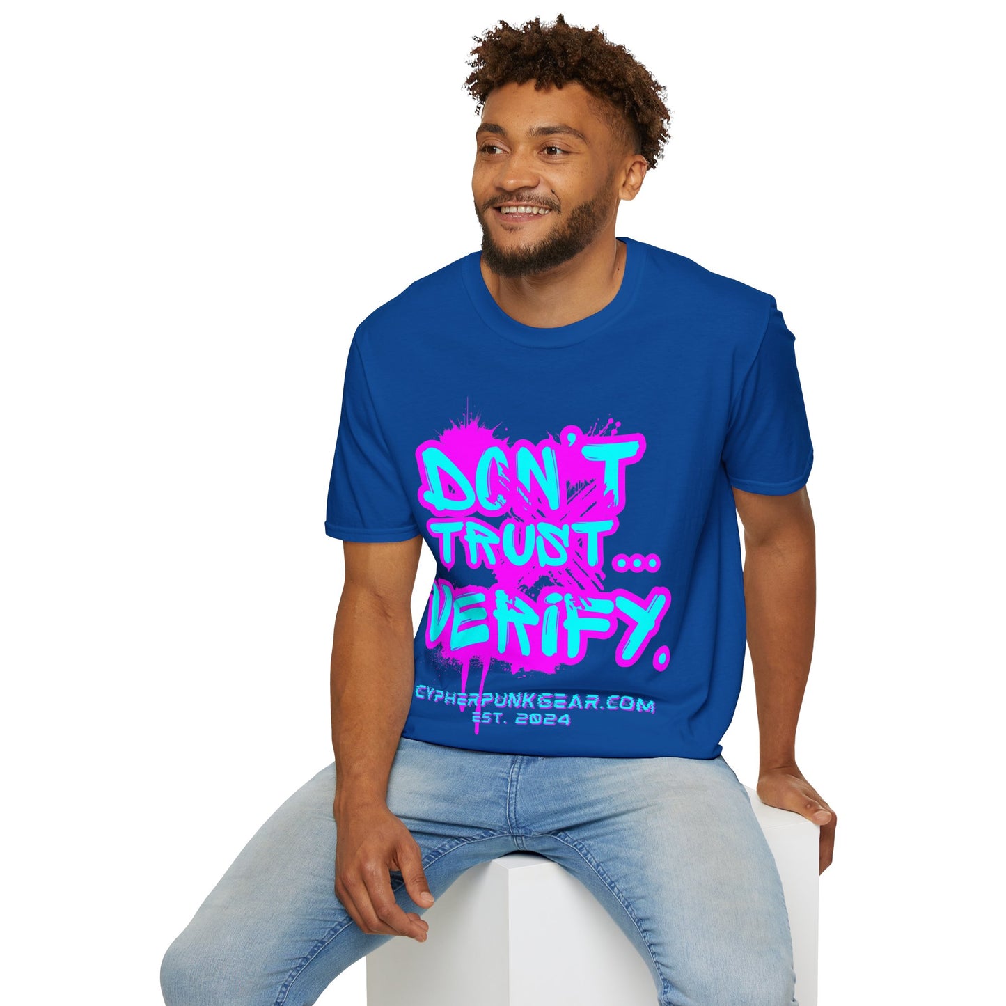 Don't Trust...Verify. Dark colors Unisex T-Shirt by cypherpunkgear.com