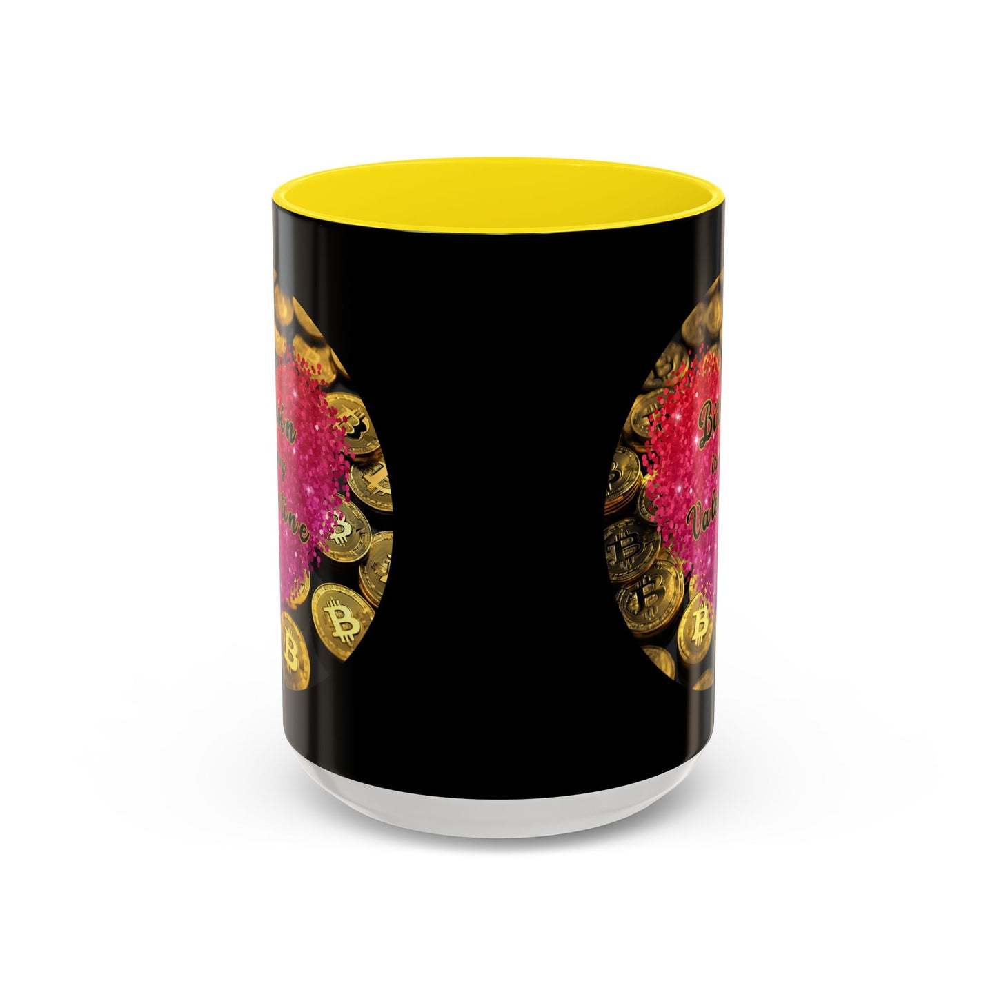 Bitcoin is My Valentine Black Accent Mug by cypherpunkgear.com