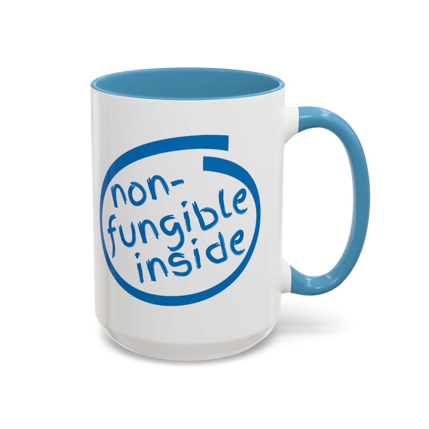 Non-Fungible Inside White Accent Mug by cypherpunkgear.com