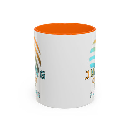 Jupiter (JUP) Orbit the Future White Accent Mug by cypherpunkgear.com