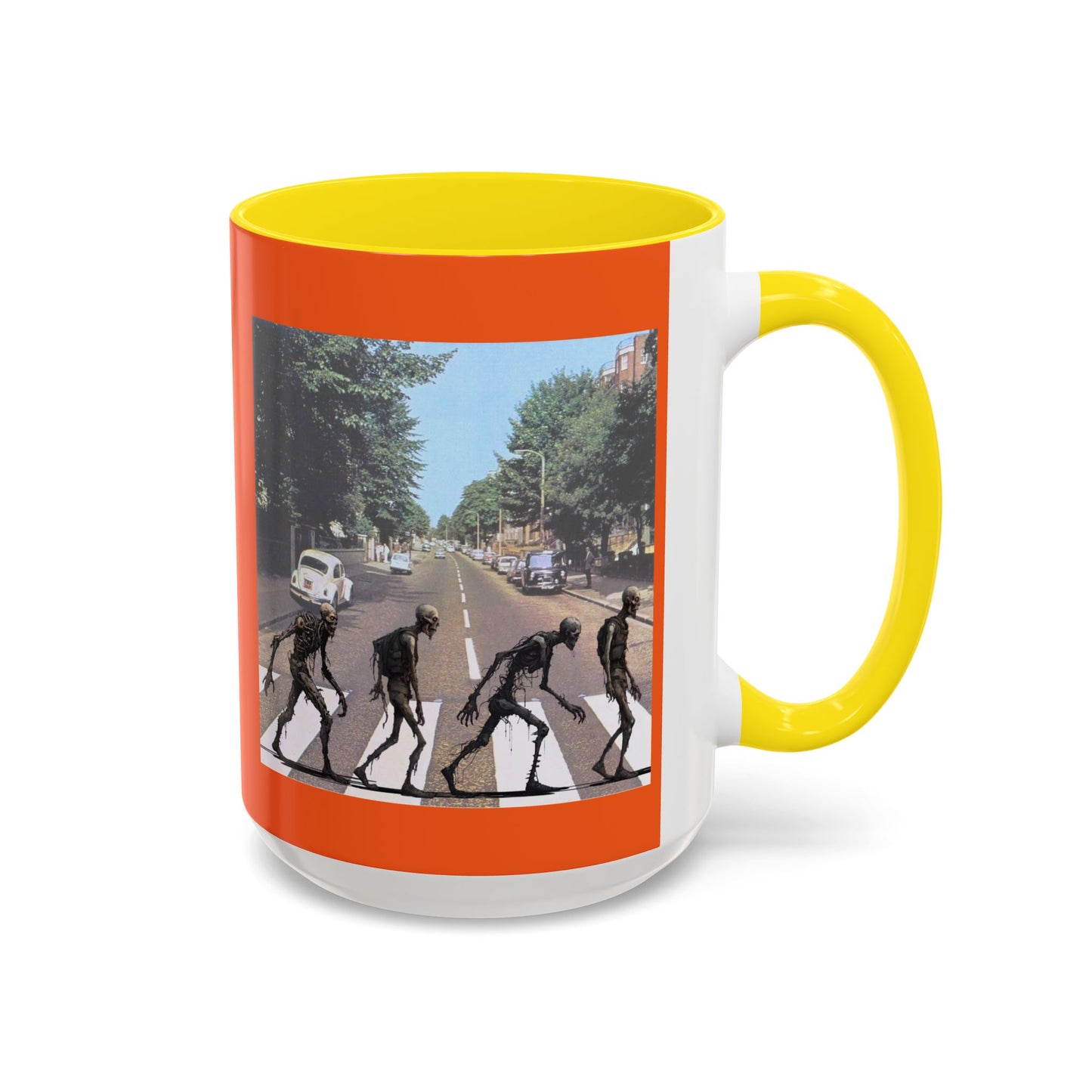 2-sided, Scabby Road Orange Accent Mug by CreepyCrafts.boo