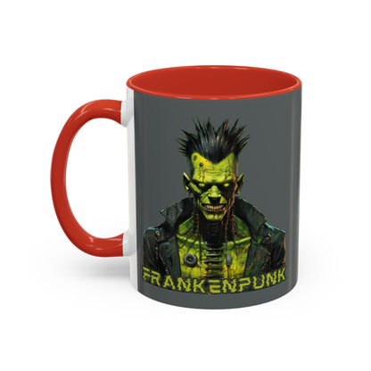 Frankenpunk Grey Accent Mug by CreepyCrafts.boo