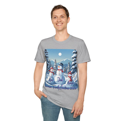 Snowman Family of 3 LTcolors Unisex T-Shirt by cypherpunkgear