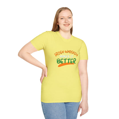 Irish Whiskey makes it better OWGfont LTcolors Unisex T-Shirt by cypherpunkgear.com