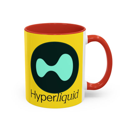 Hyperliquid Black font Yellow Accent Mug by cypherpunkgear.com