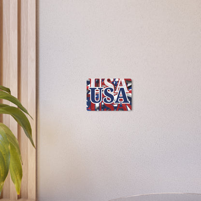 USA! USA! USA Blue Center Metal Art Sign by cypherpunkgear