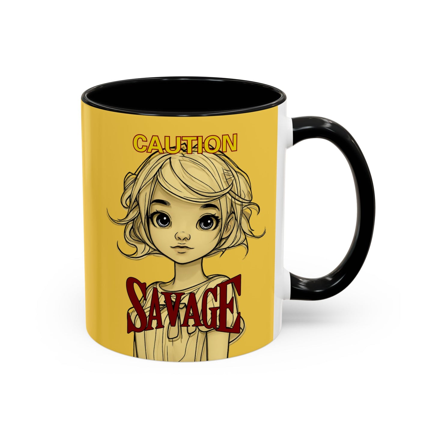 Caution, Savage Yellow Accent Mug by cypherpunkgear.com