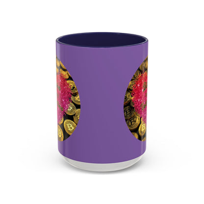 Bitcoin is My Valentine Light Purple Accent Mug by cypherpunkgear.com