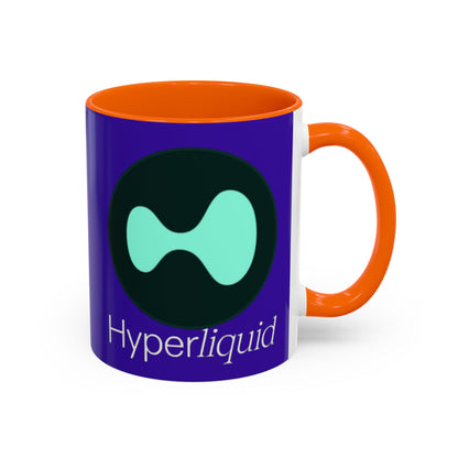 Hyperliquid White font Dark Purple Accent Mug by cypherpunkgear.com