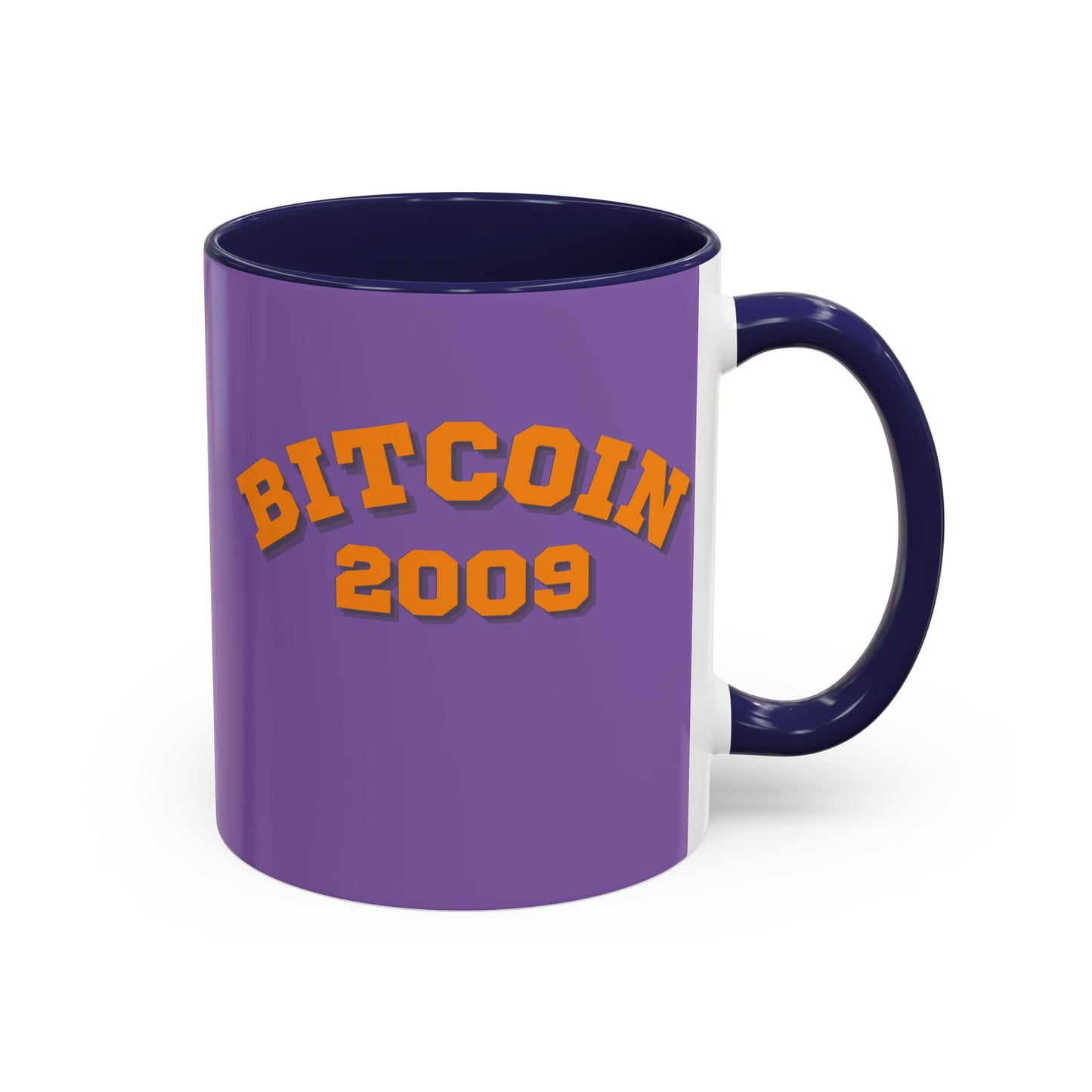 Bitcoin 2009 Light Purple Accent Mug by cypherpunkgear.com