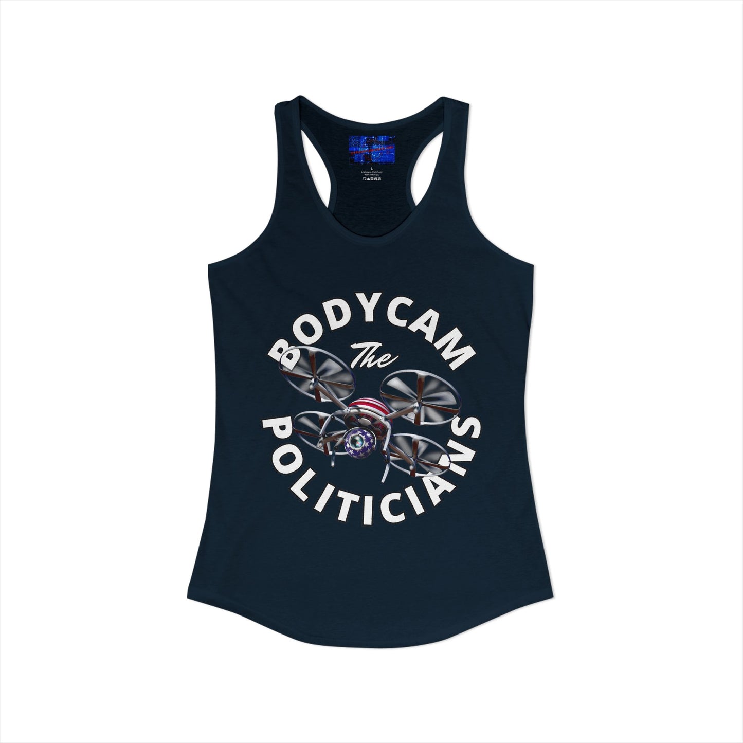 ¡Bodycam a los políticos por cypherpunkgear! Camiseta sin mangas ideal con espalda cruzada para mujer