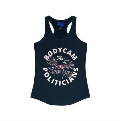 ¡Bodycam a los políticos por cypherpunkgear! Camiseta sin mangas ideal con espalda cruzada para mujer