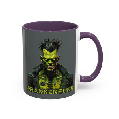 Frankenpunk Grey Accent Mug by CreepyCrafts.boo