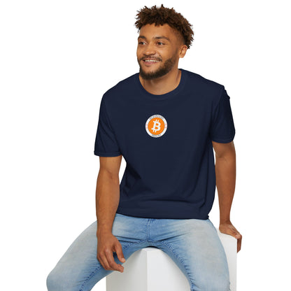 2-sided, Bitcoin (BTC) Decentralized Freedom Dark colors Unisex T-Shirt by cypherpunkgear.com