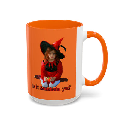 Is it Samhain yet? Orange Accent Mug by CreepyCrafts.boo