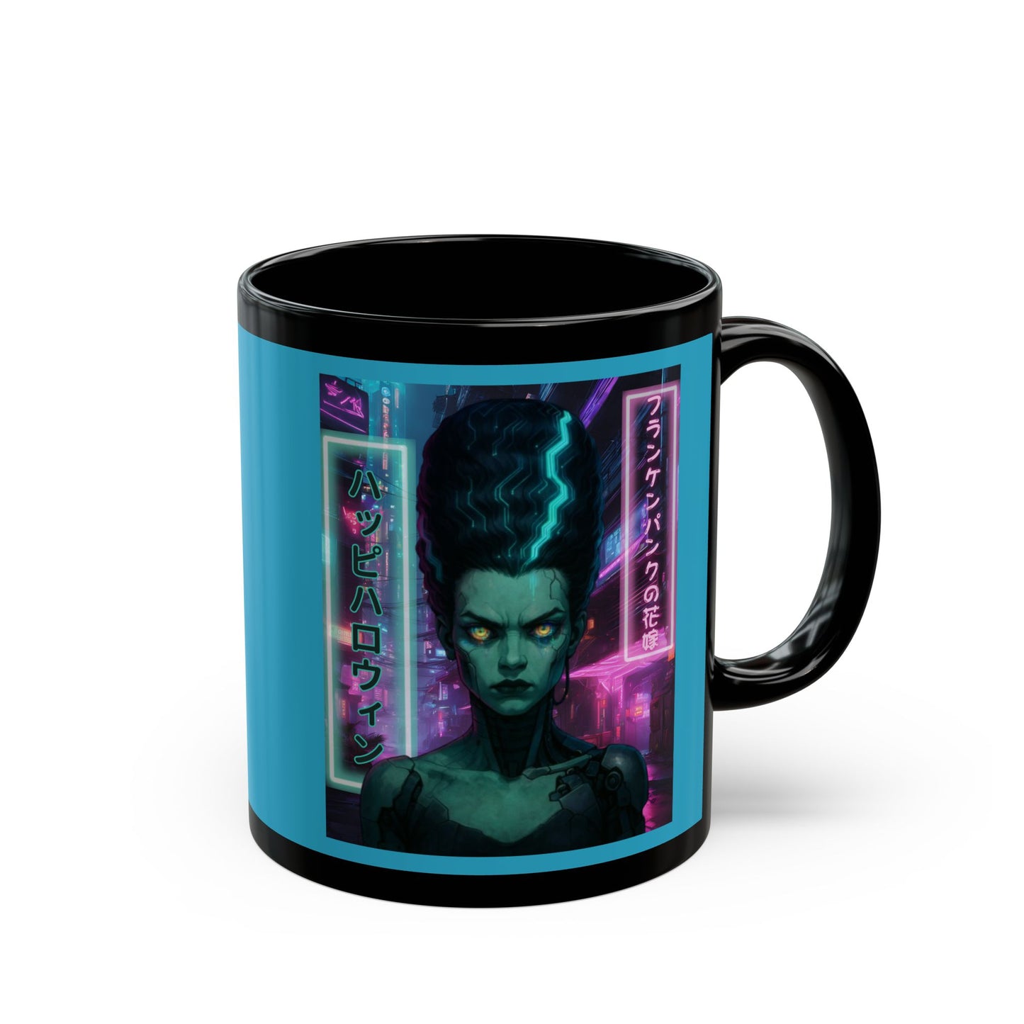 Bride of Frankenpunk Turquoise Mug by CreepyCrafts.boo