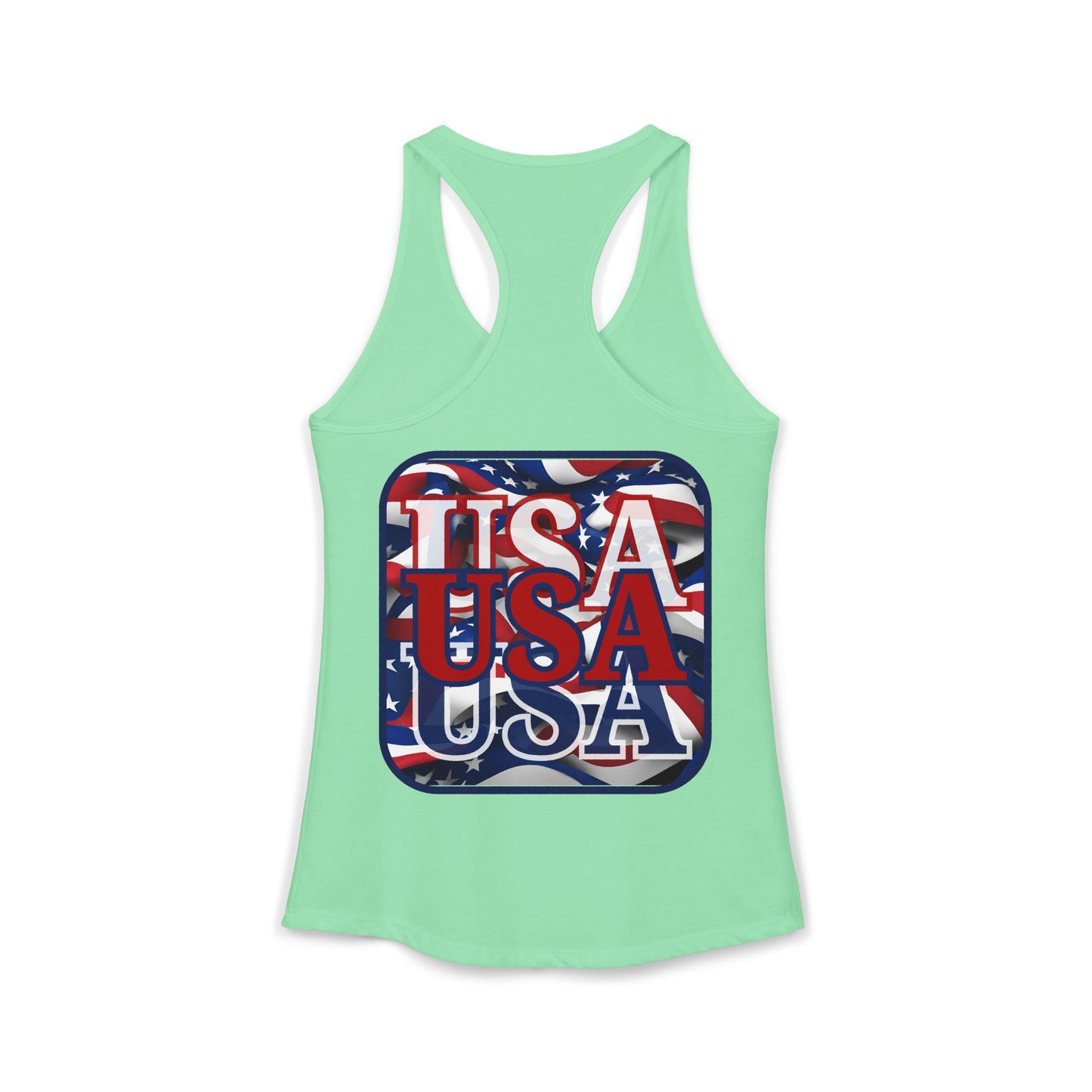 2-sided RED White and Blue USA Patriot Women's Racerback Tank Top by cypherpunkgear.com