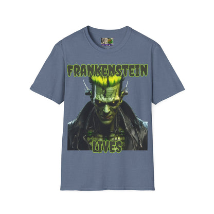 Frankenstein Lives Dark colors Unisex T-Shirt by CreepyCrafts.boo