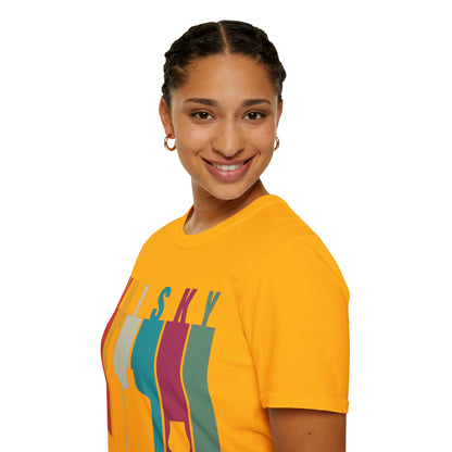 Whisky spelled without an 'e' Light colors Unisex T-Shirt by cypherpunkgear.com