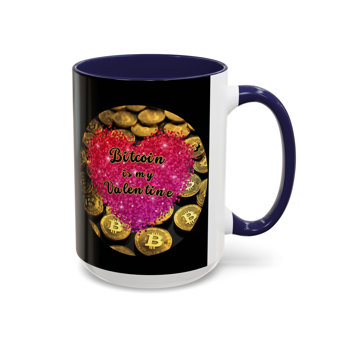 Bitcoin is My Valentine Black Accent Mug by cypherpunkgear.com