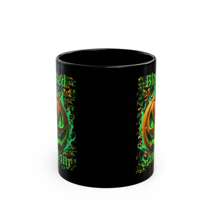 Blessed Samhain Green Jack Black Mug by cypherpunkgear