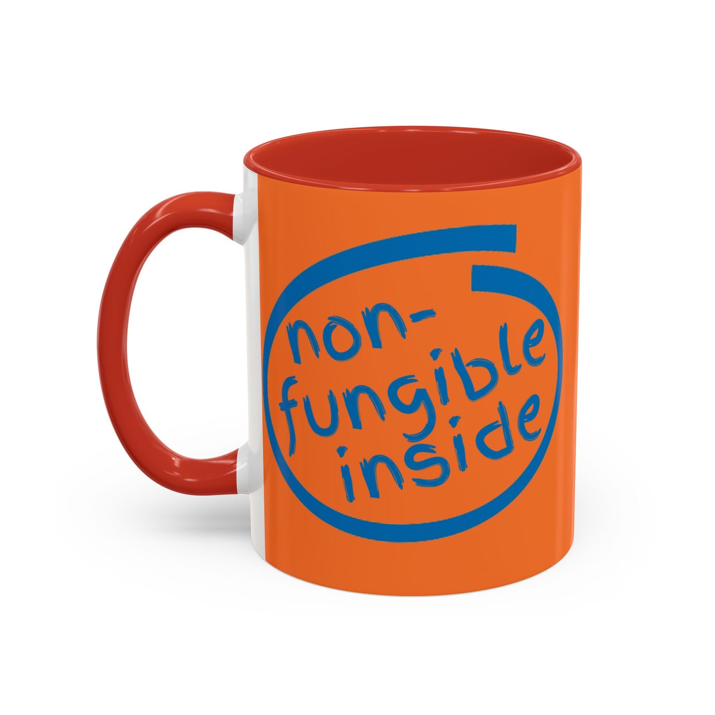 Non-Fungible Inside Orange Accent Mug by cypherpunkgear.com
