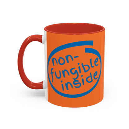 Non-Fungible Inside Orange Accent Mug by cypherpunkgear.com