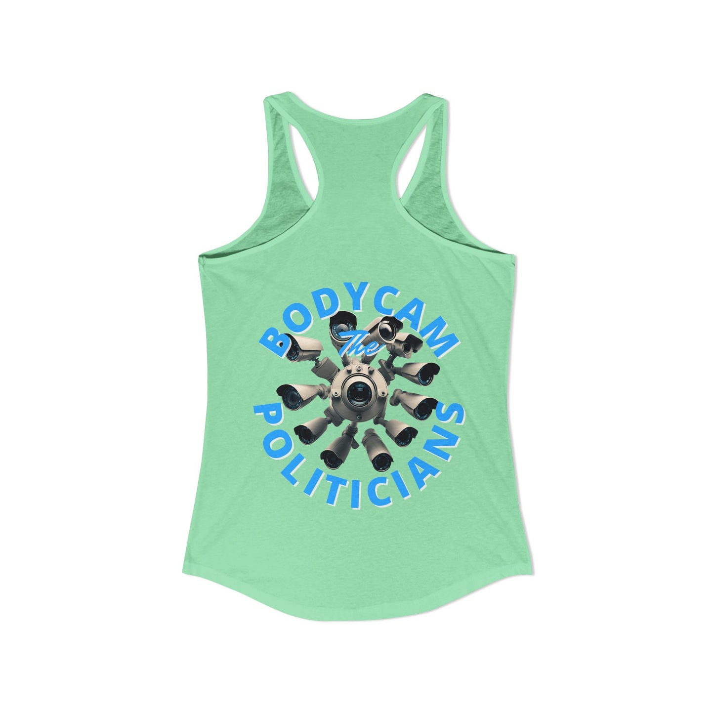 ¡BodyCam ThePoliticians de 2 caras de cypherpunkgear! Camiseta sin mangas ideal con espalda cruzada para mujer