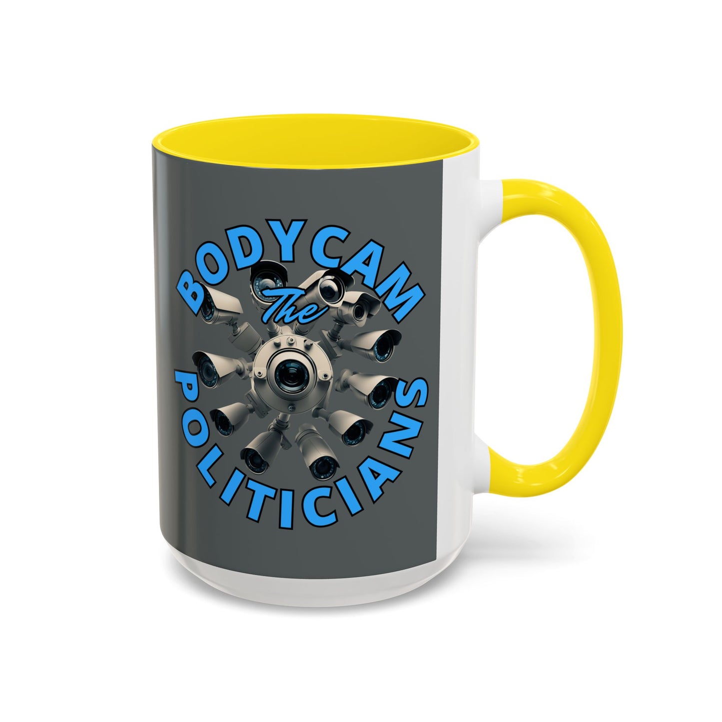 Bodycam the Politicians Cameras Grey Accent Mug by cypherpunkgear.com