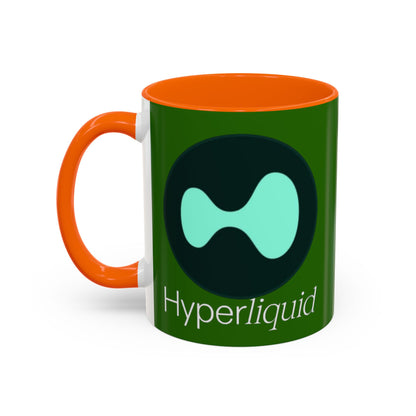Hyperliquid White font Green Accent Mug by cypherpunkgear.com