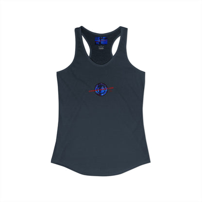2-sided, cypherpunkgear.com Logo & Cityscape Women's Racerback Tank Top by cypherpunkgear.com