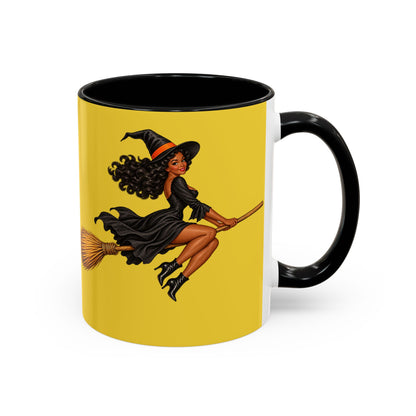 Velvet Vex Yellow Accent Mug by CreepyCrafts.boo