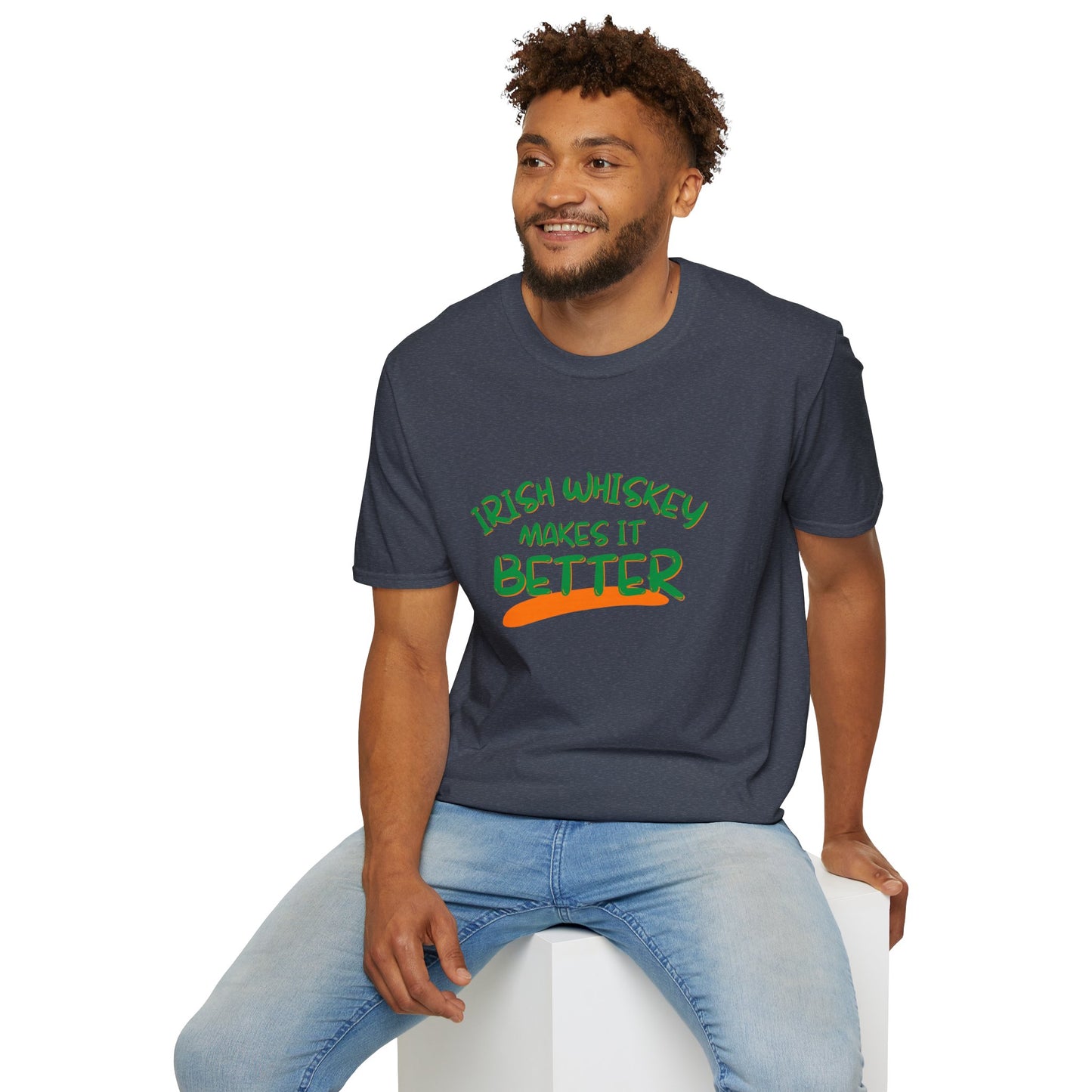 Irish Whiskey makes it better GNfont DKcolors Unisex T-Shirt by cypherpunkgear.com