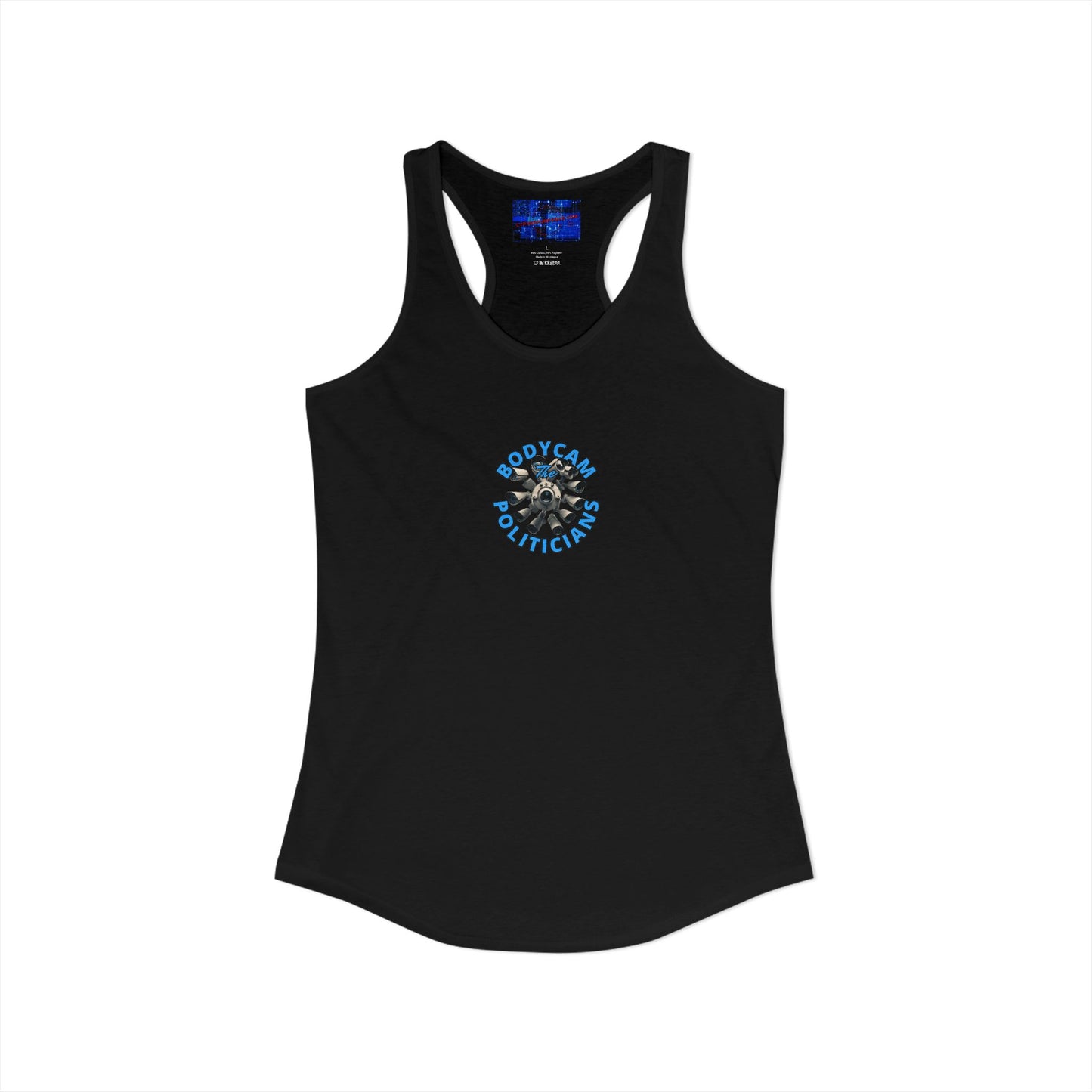 ¡BodyCam ThePoliticians de 2 caras de cypherpunkgear! Camiseta sin mangas ideal con espalda cruzada para mujer
