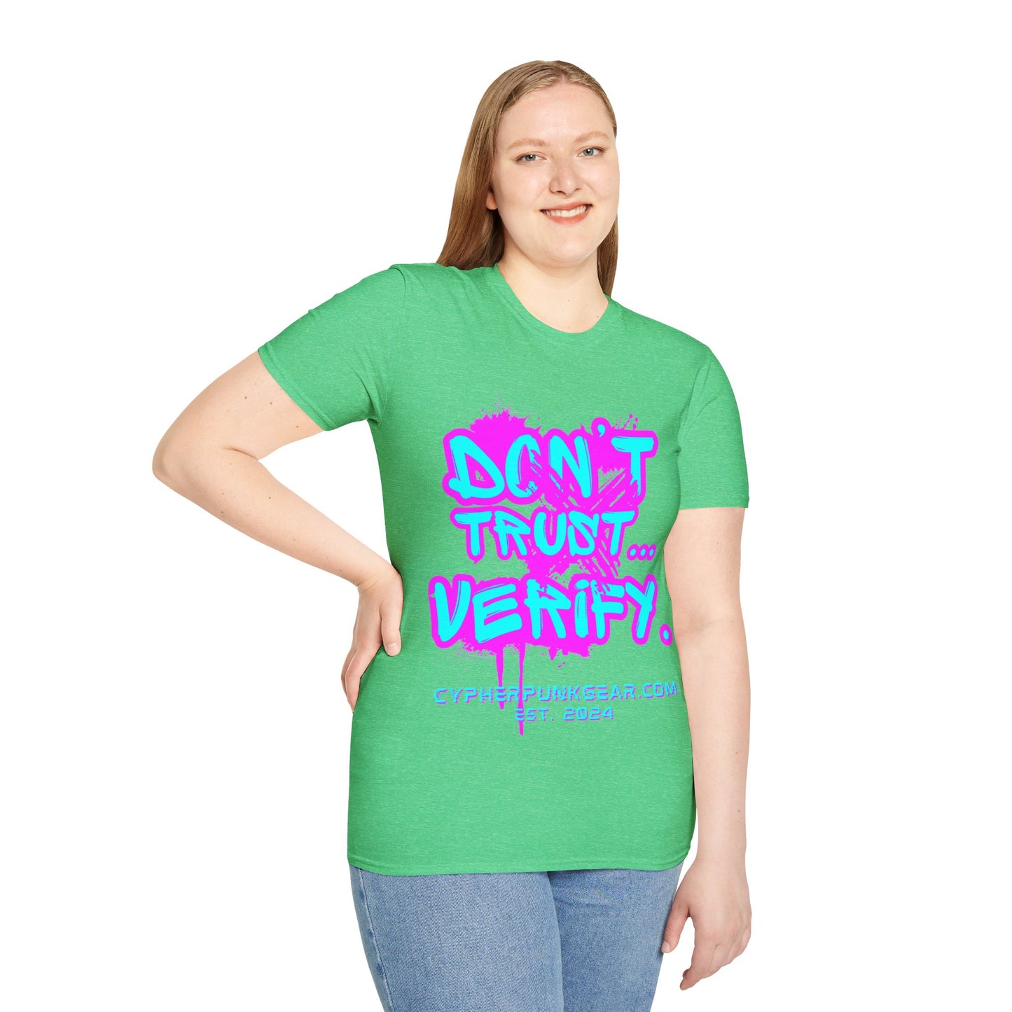 Don't Trust...Verify. Dark colors Unisex T-Shirt by cypherpunkgear.com