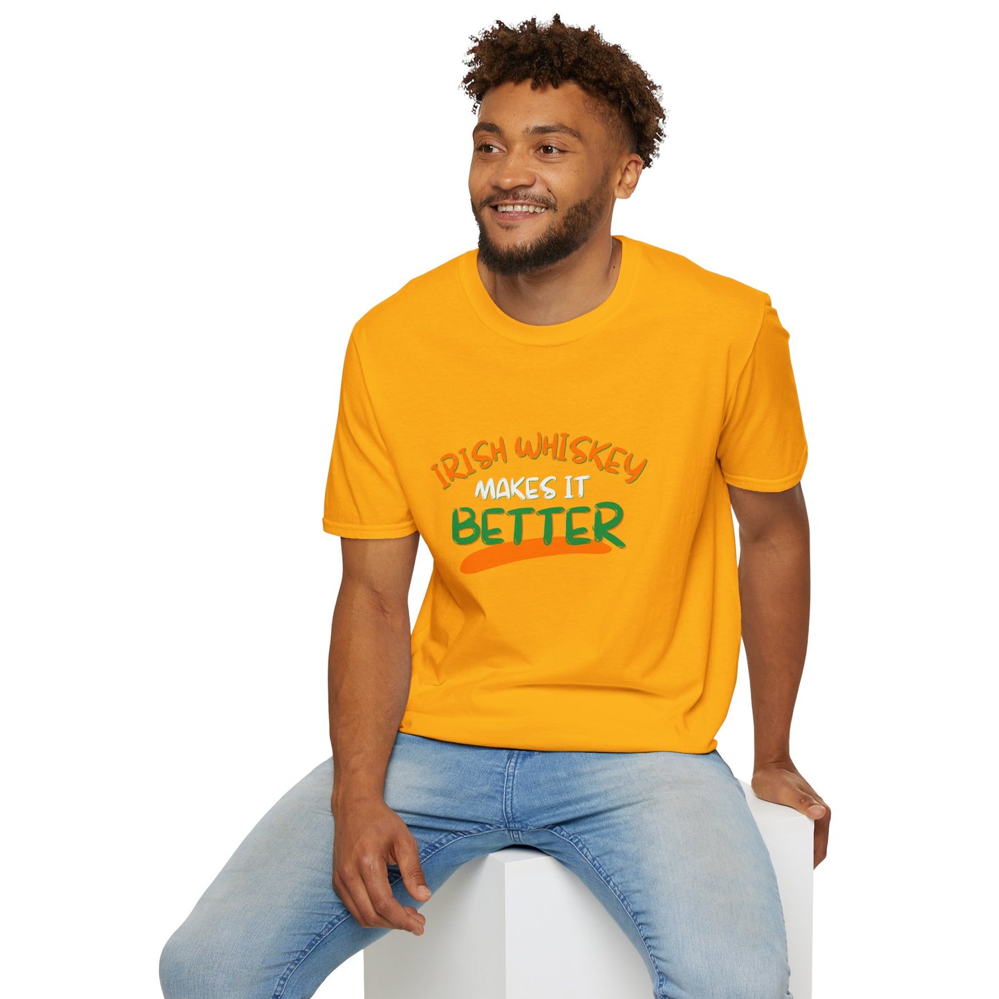 Irish Whiskey makes it better OWGfont LTcolors Unisex T-Shirt by cypherpunkgear.com