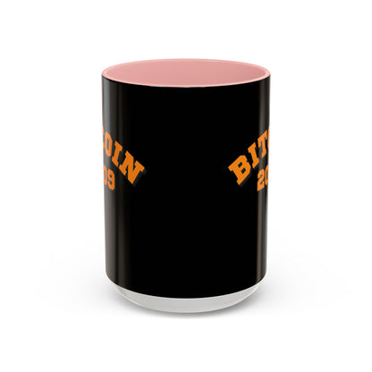 Bitcoin 2009 Black Accent Mug by cypherpunkgear.com