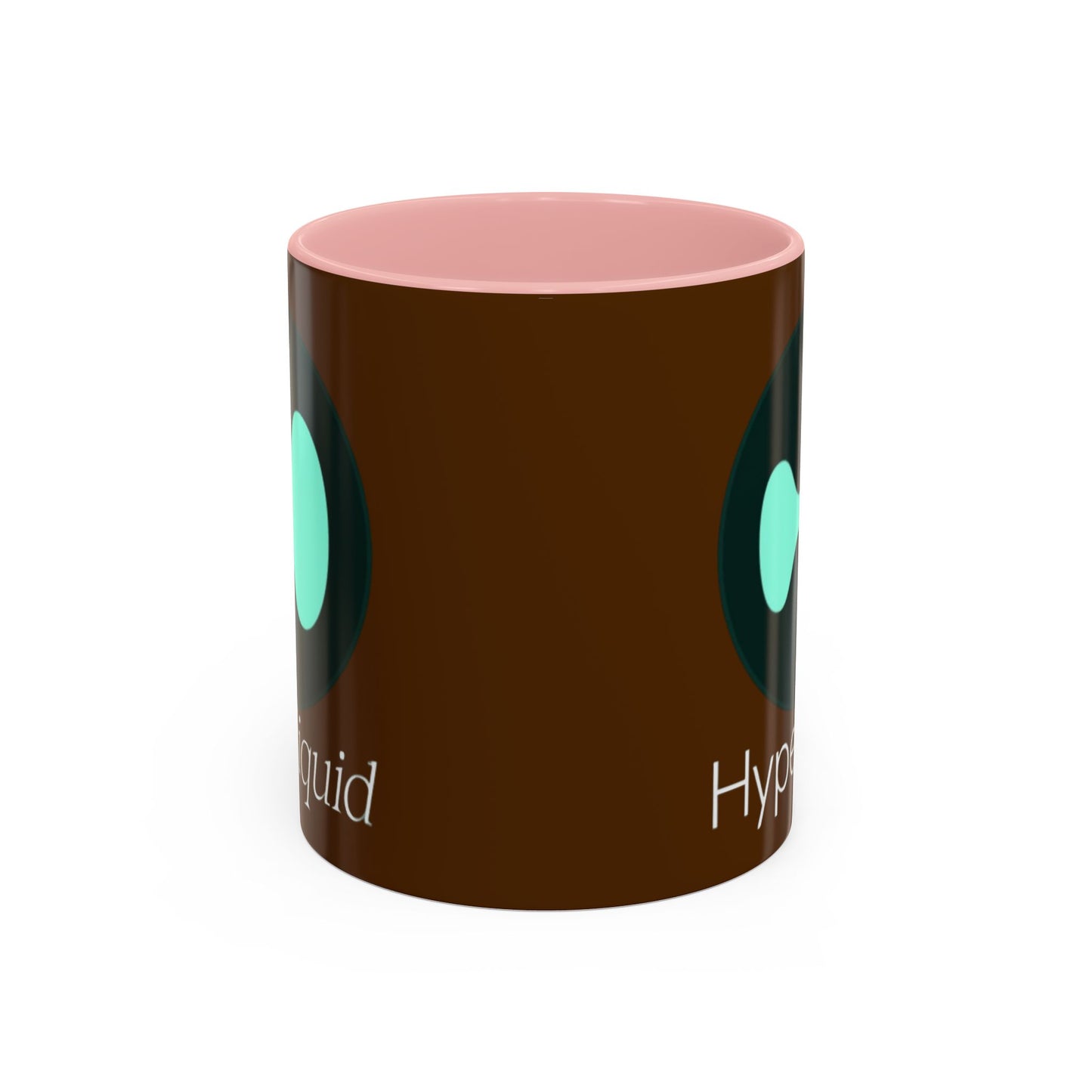 Hyperliquid White font Brown Accent Mug by cypherpunkgear.com