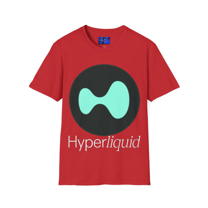 Hyperliquid White font Unisex T-Shirt by cypherpunkgear.com