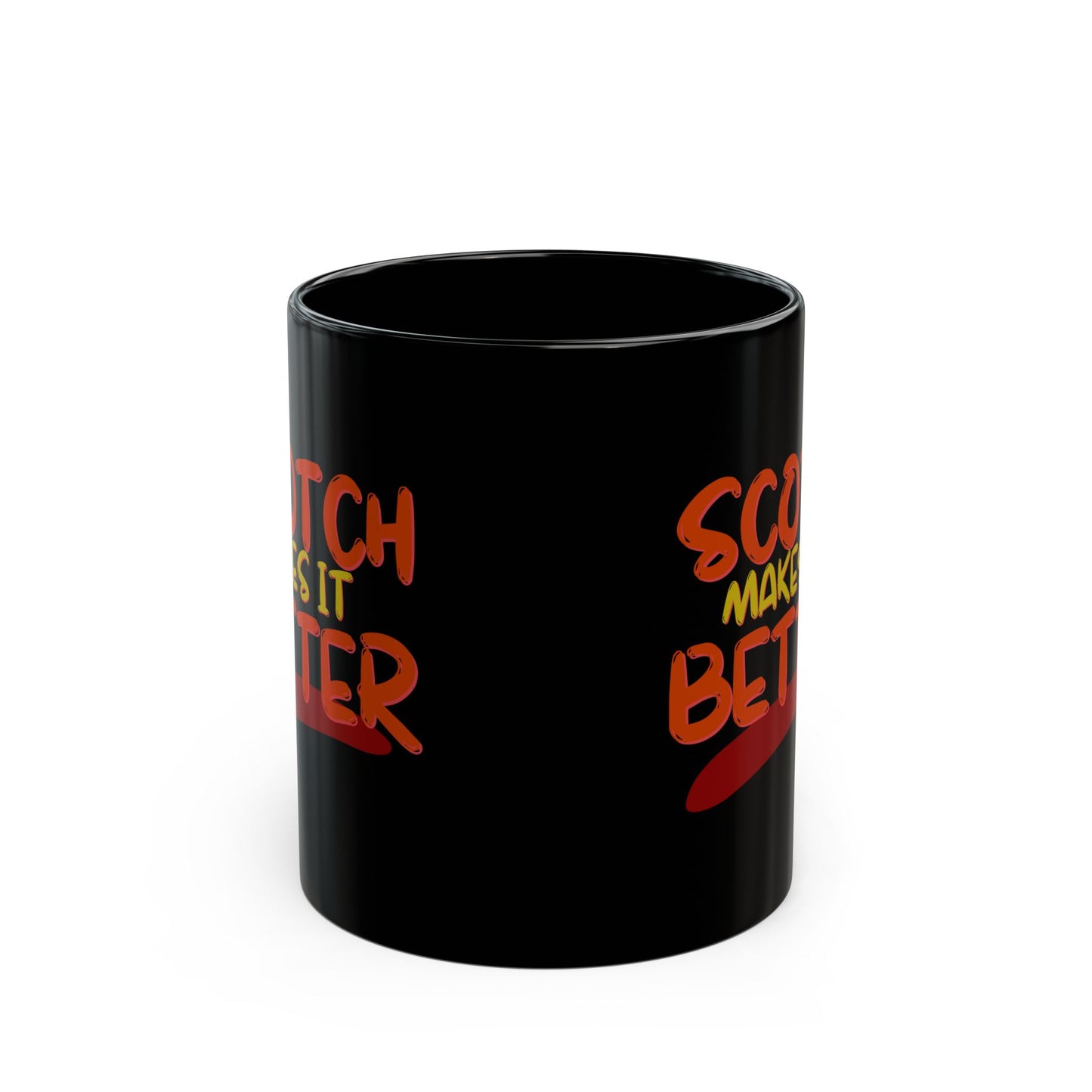 Scotch makes it better Black Mug by cypherpunkgear.com