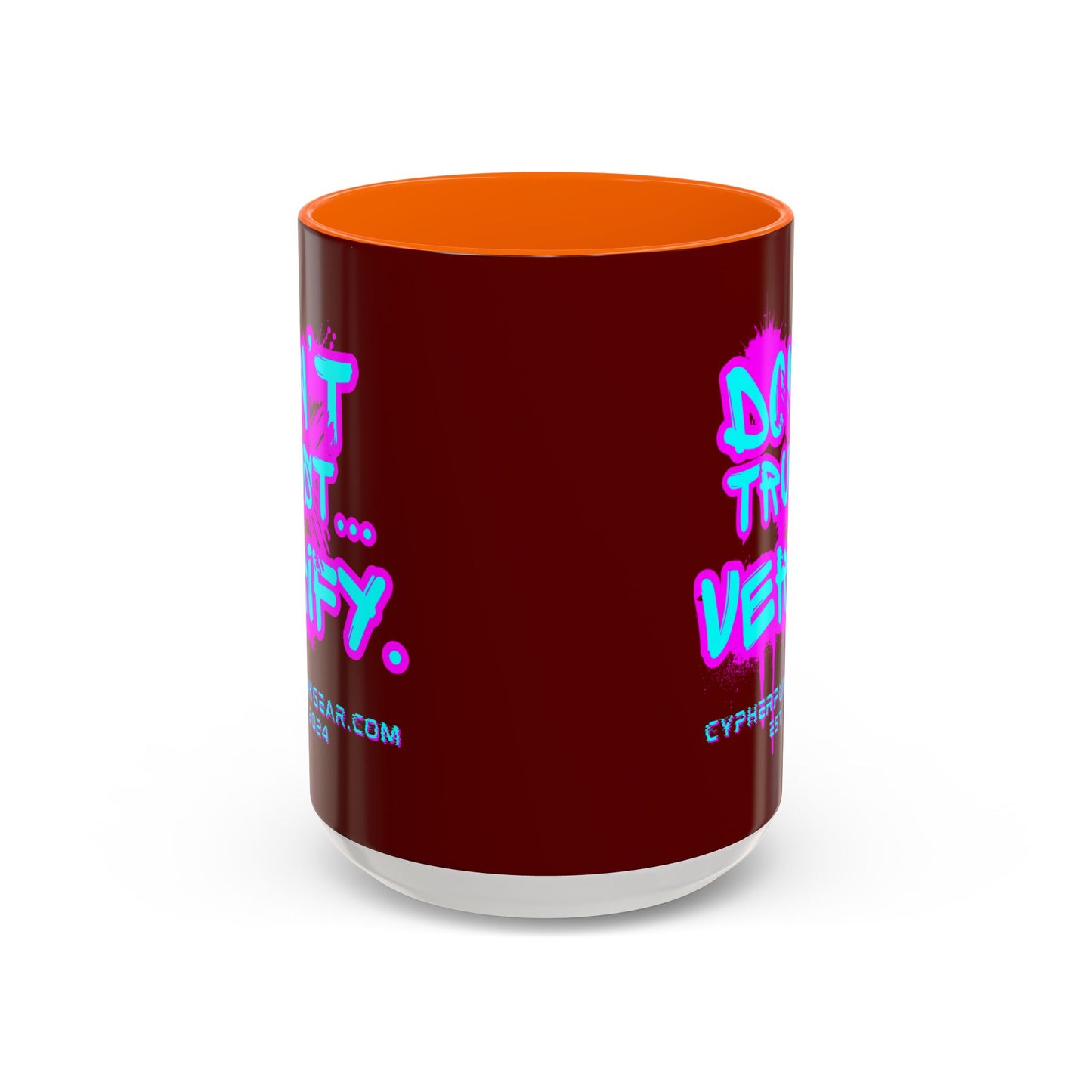 Don't Trust...Verify. Red Accent Mug by cypherpunkgear.com