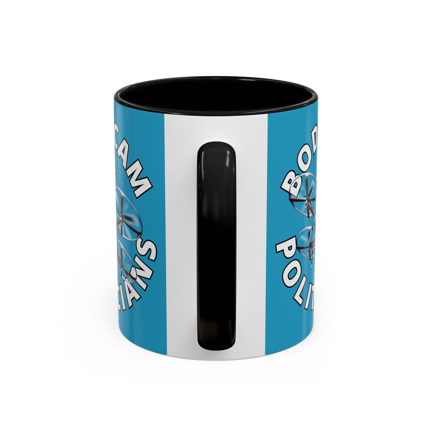 Bodycam the Politicians Drone Turquoise Accent Mug by cypherpunkgear.com